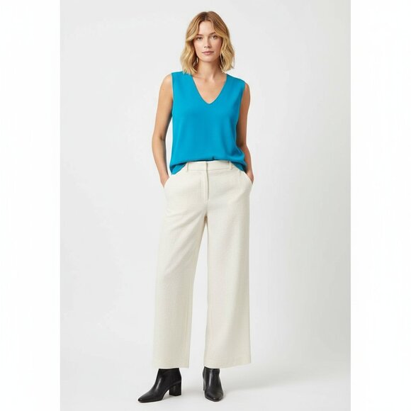 Akris Punto Blue Knit Sleeveless V Neck Top 10 - Picture 7 of 7
